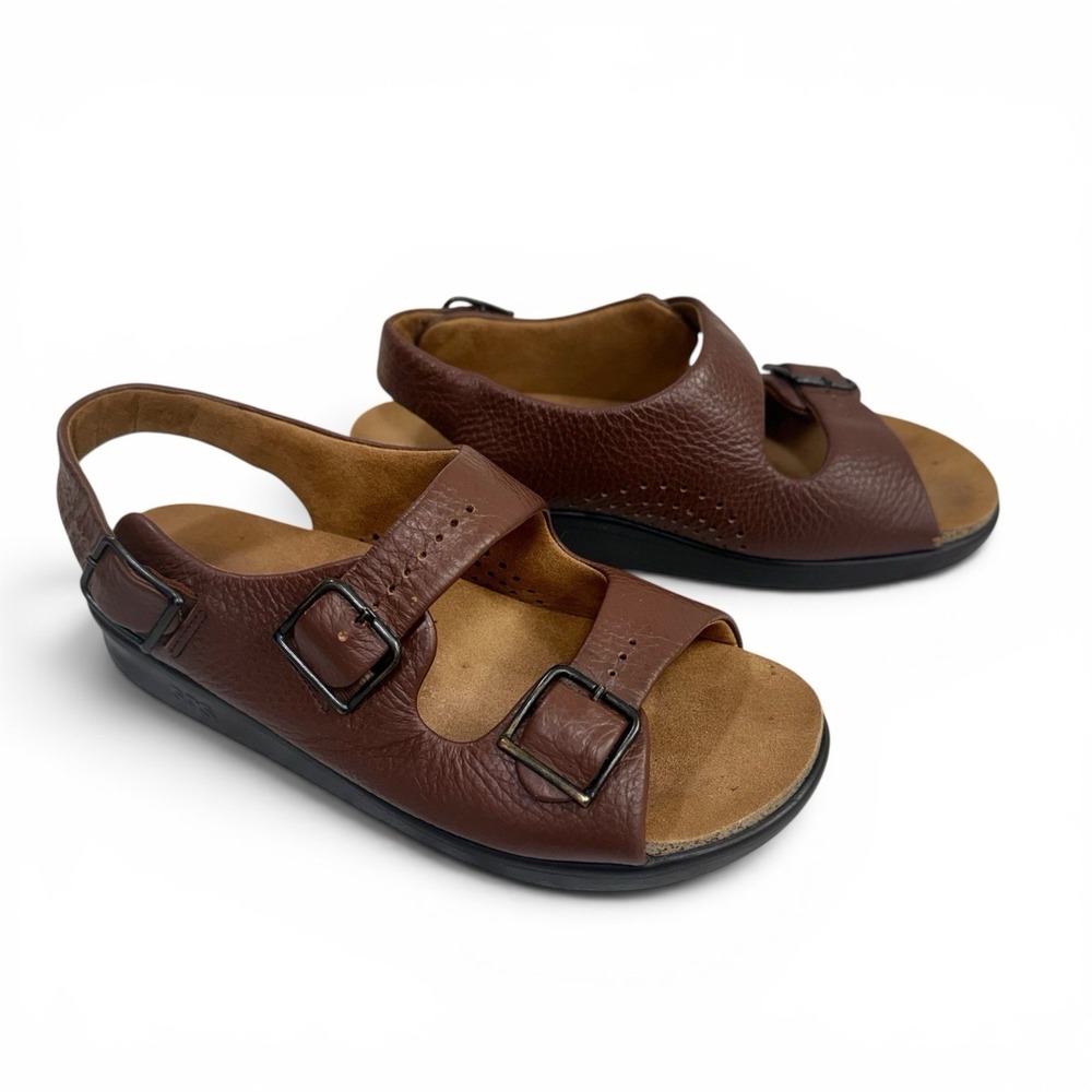 SAS Tripod Comfort Leather Sandals Amber Woman's Size‎ 8 N Slingback Very Nice!!